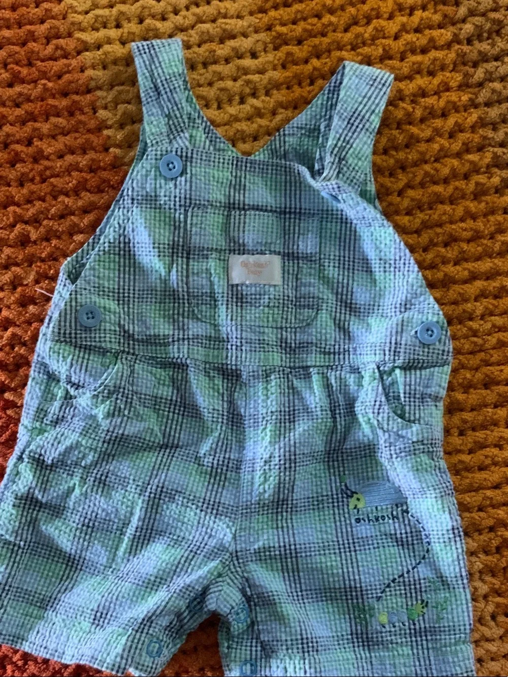 OshKosh B'gosh Light Blue Plaid Toddler Overalls